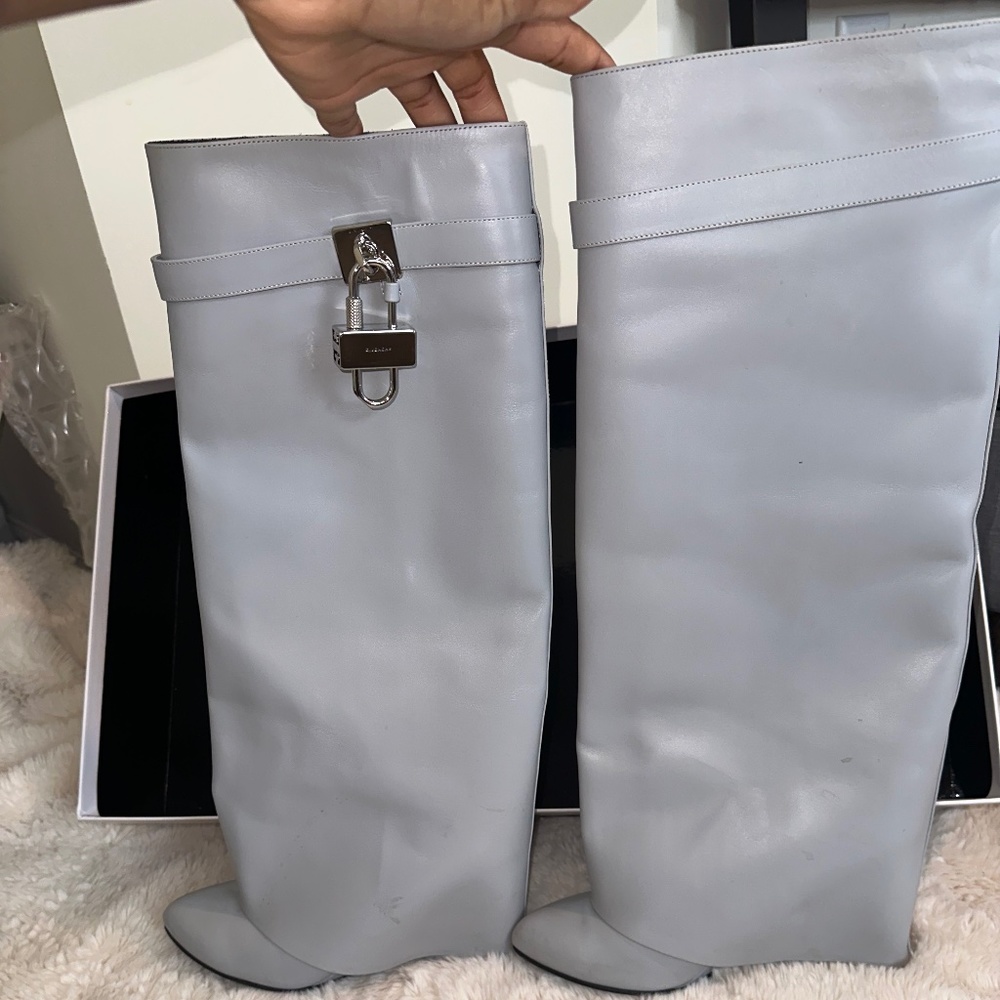 Authentic light grey Givenchy Shark Boots gently worn size 38